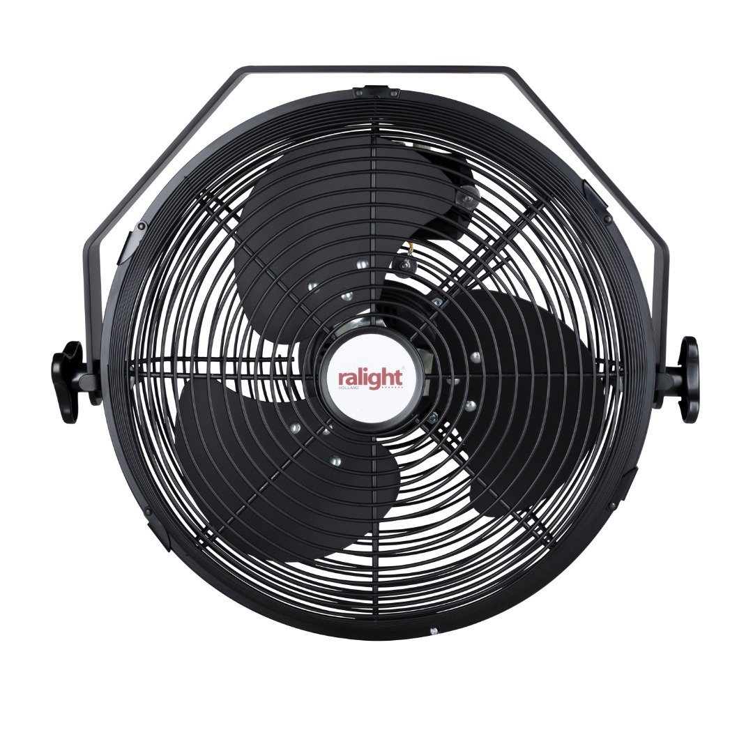 Klemventilator zwart 12-inch voorkant