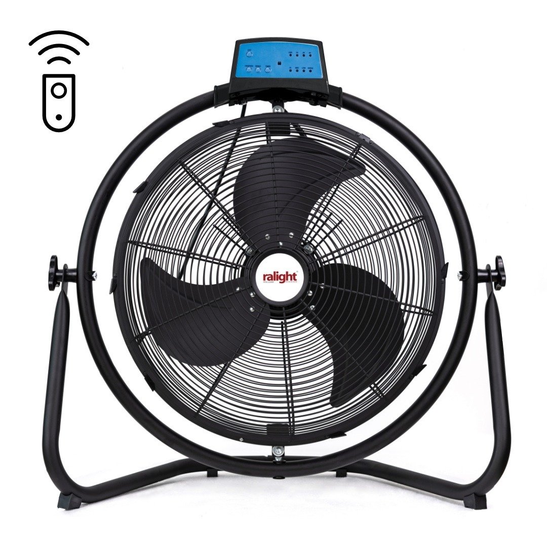 Luxe 40cm zwarte vloerventilator met afstandsbediening