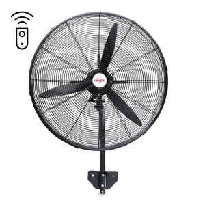 Zwarte wandventilator 65cm 187W met afstandsbediening